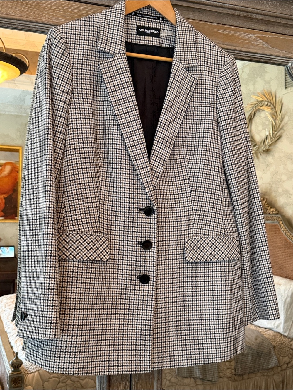 Karl Lagerfeld Houndstooth Blazer